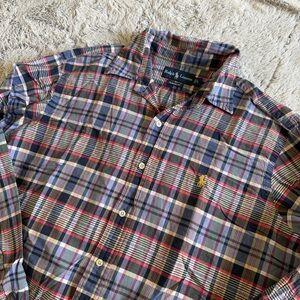 Vintage Polo Ralph Lauren Classic Fit Multicolor Plaid Button-Up Shirt LS Mens L
